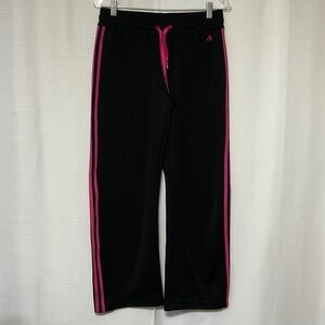 Adidas Women Black Joggers with Pink Stripes Size M